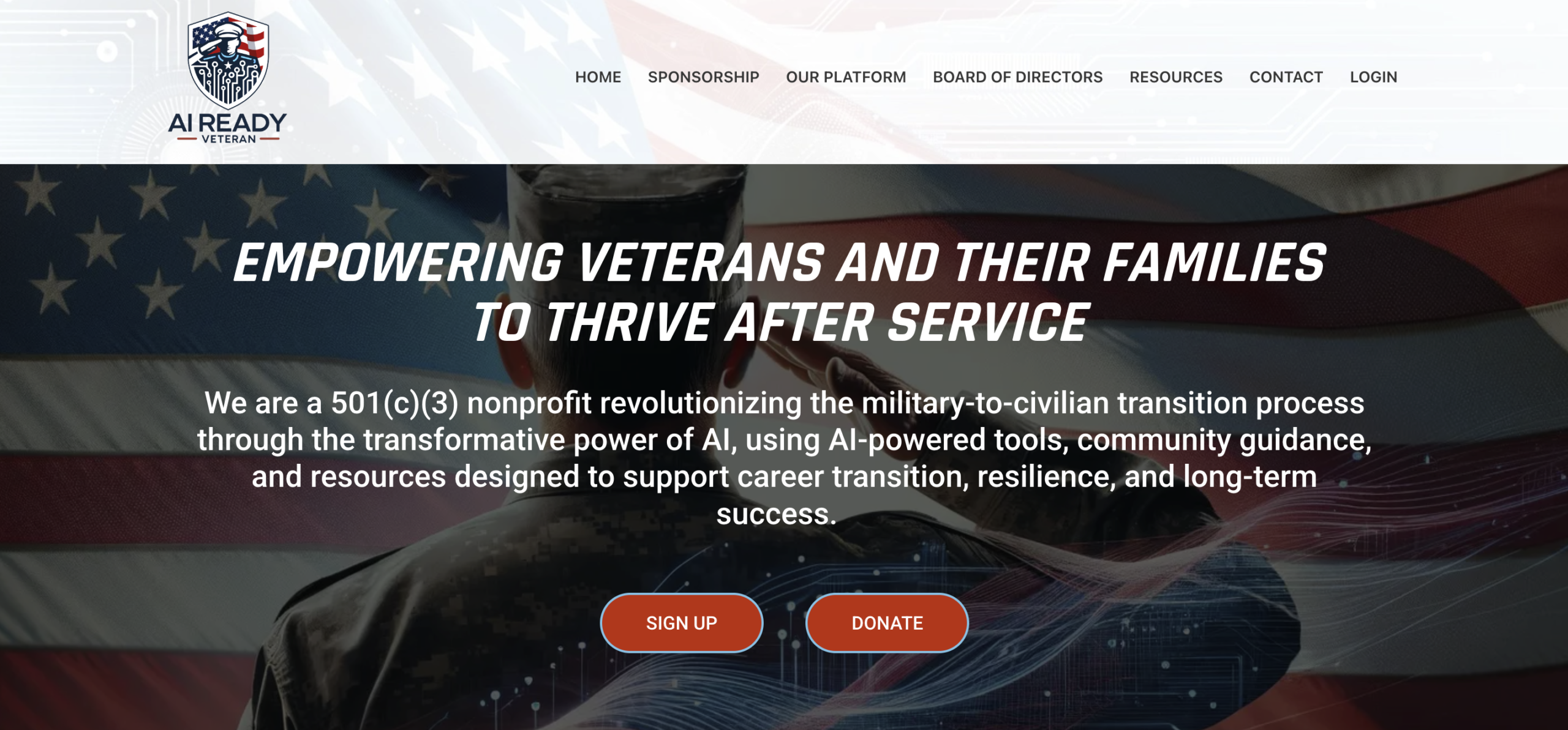 AI Ready Veteran website homepage
